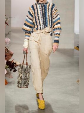 Ulla Johnson Size 2 Storm Belted Jeans In Blanc High Rise Tapered Leg